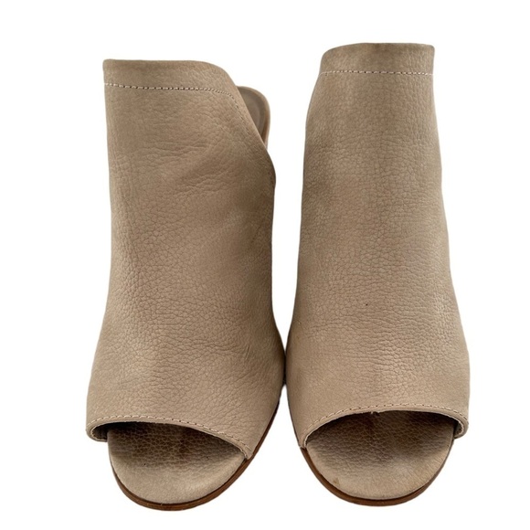 Sbicch womens ankle booties size 9 beige nubuck leather slip on mules - Picture 5 of 12